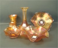 (6) Piece Misc. Marigold Carnival Glass Lot
