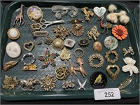 Costume Jewelry Brooches.