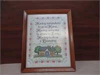 Cross Stitch Framed Blessing