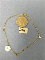 14K gold bracelet, weight: 1.5g           (g 22)