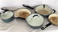 C6) Heavily used Cuisinart pots and pans set with