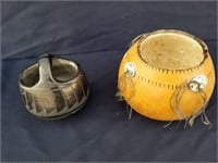 Native American Clay Vase And Wooden Vase