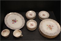 Canonsburg Pottery - Pink Moss Rose Service for 8