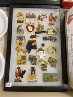 lions pins displayed in case 23 in total