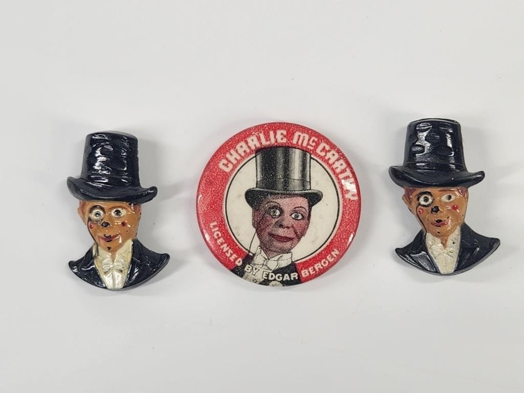 CHARLIE McCARTHY PINBACK BUTTONS