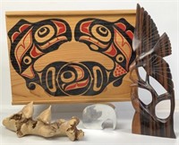 Haida 1st Nation Salmon Box Wooden Fish Bird