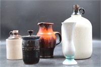 COLLECTION OF HANDPAINTED STONE & GLASSWARE