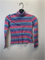 Vintage Colorful Striped Turtleneck Shirt