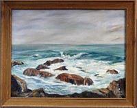Lucille Zitnay Seascape Oil Painting 1966