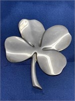 Silver plate four leaf clover paperweight