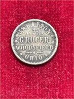 1864 Civil War Ohio Grocer coin token Woodsfield