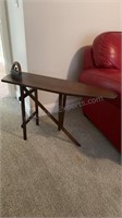 Antique Ironing Board w/ Iron used as table