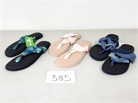 3 New Pairs Women's Sanuk Sandals - Size 11