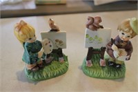 Collection of 2 Children Painter Figurines