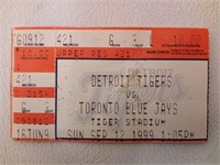 Vintage Detroit Tigers Ticket Stub and Tiger