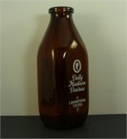 1 Quart Amber Dolly Madison Milk Bottle