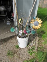 Five Bucket of Assorted Lawn Stakes Decor NO SHIP