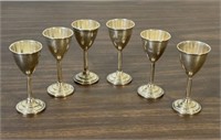 Six Weighted National Silver Sterling Cordials