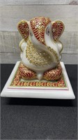 Solid White Quartz Ganesh The Elephant Statue On B