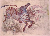 Edwin Salomon- Original Serigraph "Zebras"