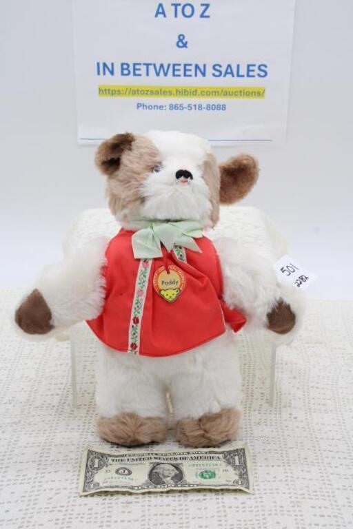 STEIFF "PADDY" DOG W/EAR BUTTON & PAPER TAG