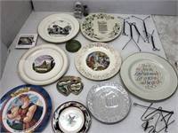 Souvenir items, plate holders, religious plates,