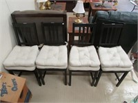 DK. PINE PADDED DINING ROOM CHAIRS
