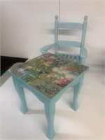 Child’s blue table and rocker