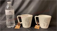 Mud Pie Fill 'r Up Coffee Mugs / Cups - 2