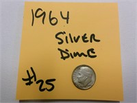 1964 silver dime