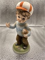 Lefton China Hand Painted Boy with Football