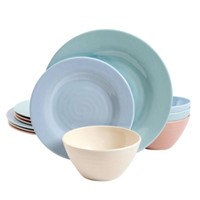 Gibson Elite 12pc Melamine Brist Dinnerware