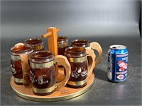 SIESTA WARE BARREL MUGS WITH STAND GREAT PIECE