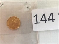 1856 $1 Dollar Gold Piece, Indian Head, Type Three
