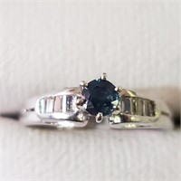$160 Silver Sapphire(0.35ct) Ring