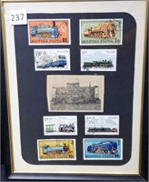 Framed International Postage Stamps
