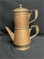 Old copper plated coffee percolator