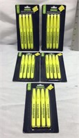 C4) FIVE PACKS OF YELLOW HIGHLIGHTERS