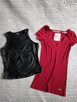 C9) medium shein pleather vest tank top.