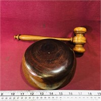Knights Of Pythias Wooden Gavel & Base (Antique)