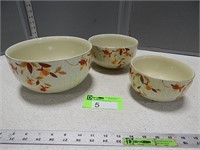 3 Jewel Tea mixing bowls; 9", 7", 6"