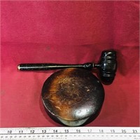 Knights Of Pythias Wooden Gavel & Base (Antique)