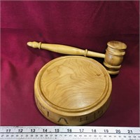 Knights Of Pythias Wooden Gavel & Base (Antique)