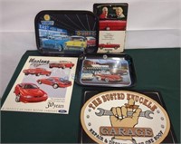 Automobile tray and tin signs