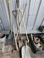 Asst. Gardening Tools, 2 Shovel Pick Axe, 2 Rakes