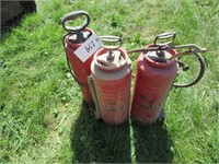 Three metal chemical sprayers