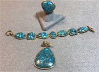 Barse Signed Turquoise Set