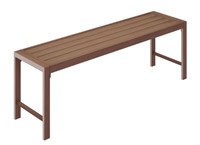 48"x14" VICLLAX Garden Bench, Metal Frame, Brown