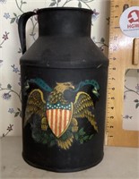 Painted metal jug