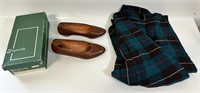 PLAID KILT & VINTAGE ITALIAN LEATHER SHOES - SZ 9